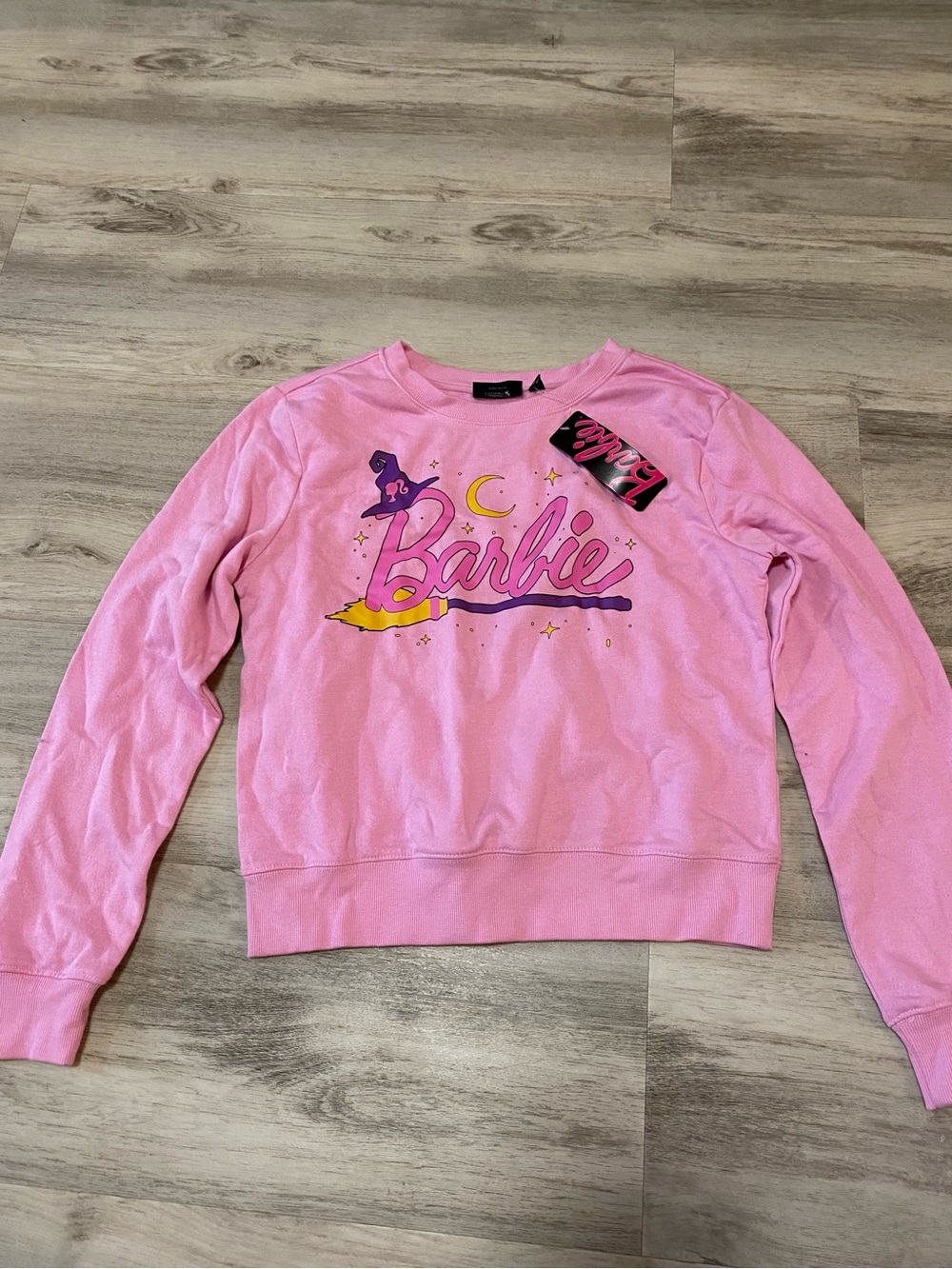 Barbie Halloween Witch Pink Graphic Crewneck Sweatshirt- NWT - Picture 6 of 15